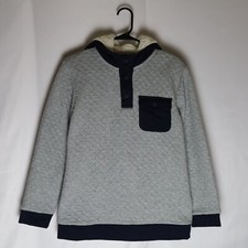 Old Navy Quilted Hoodie Youth XL Gray Fleece Lined Long Sleeve Jacket