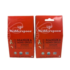 2pk Wedderspoon Organic Manuka Honey Drops Ginger W/ Echinacea 4 oz(G1) BB 04/27