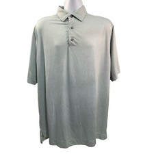 Footjoy Shirt Mens Large Gray Athletic Fit Polo Performance Stretch Golf Striped
