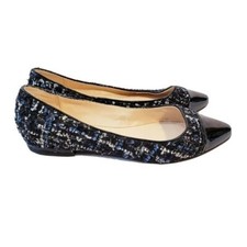 Nine West Shoes Womens Flats Slip On Size 6M Shoes Patent Tweed Sparkle Dress