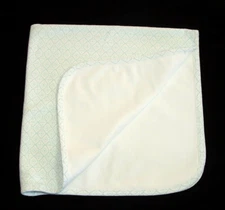 Kissy Kissy Blue White Geometric Diamond Baby Receiving Blanket Cotton Knit NEW