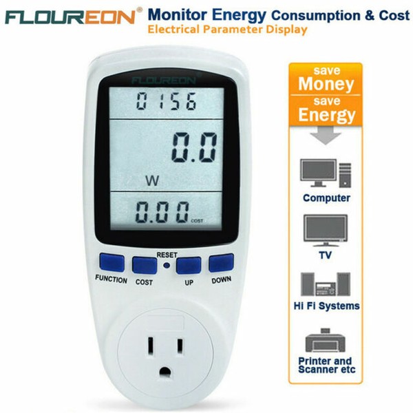 Digital Wall Outlet Power Meter Energy Monitor Volt Watt Voltage Amps Analyzer for sale online