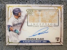 2024 Topps Inception First Milestones Jonatan Clase RC Relic Auto /99 MARINERS