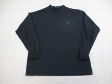 VINTAGE Microsoft Shirt Mens Large Black Long Sleeve Pocket Tee Made USA 90s