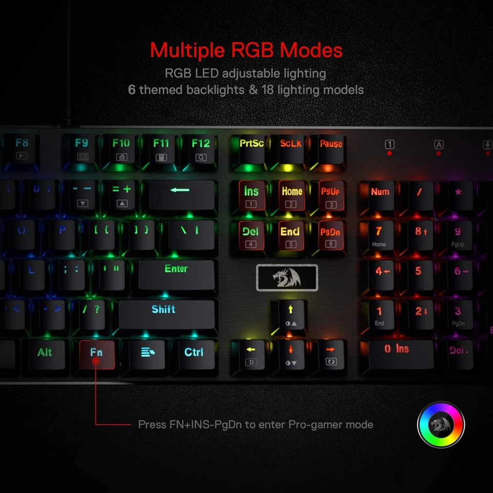 RGB Wired Mechanical Gaming Keyboard Hot-Swap Brown - Image 4 of 4