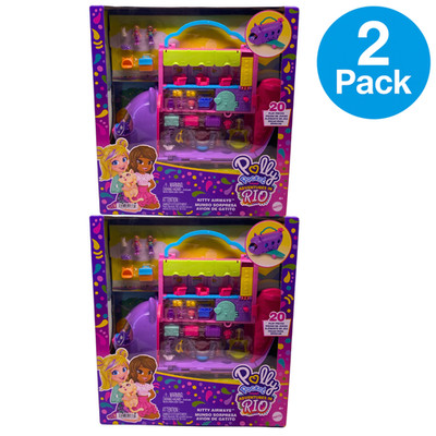 Polly Pocket Adventures in Rio Kitty Airways Playset 2 Pack New