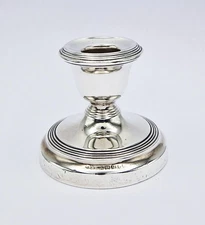 ANTIQUE STERLING SILVER FILLED DWARF CANDLESTICK Birmingham 1935