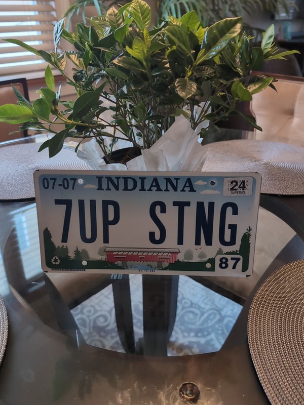 ORIGINAL OWNER INDIANA 1990 MUSTANG 7UP CAR My Personal Plate!!!!