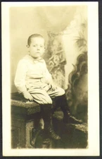 Seated boy high-button shoes RPPC Hartford CT Stoddard?
