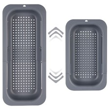 Kitchen Sink Colander, Extendable Strainer Basket Over the Sink for Wash Vege...