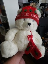 VTG 16 Jingle Bear Jr Stuffed Plush 1980 s Christmas White Teddy