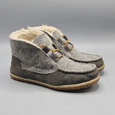 Minnetonka Torrey Moccasin Boot Womens 9 Grey Southwestern Faux Fur Ankle 40145