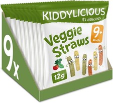 Kiddylicious Veggie Straws - Delicious Snacks for Kids - Suitable for 9+ Months