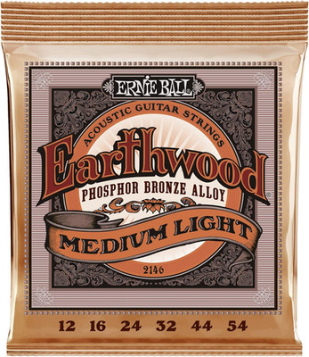 Earthwood Medium Light Phosphor Bronze Acoustic Guitar Strings, 12-54 Gauge (P02