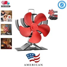 Wood Stove Fan Heat Powered Fireplace Fan Thermo Fan Non Electric with Thermo...
