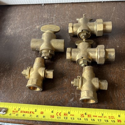 X5 verschiedene Gas-/Wasserventile Messing