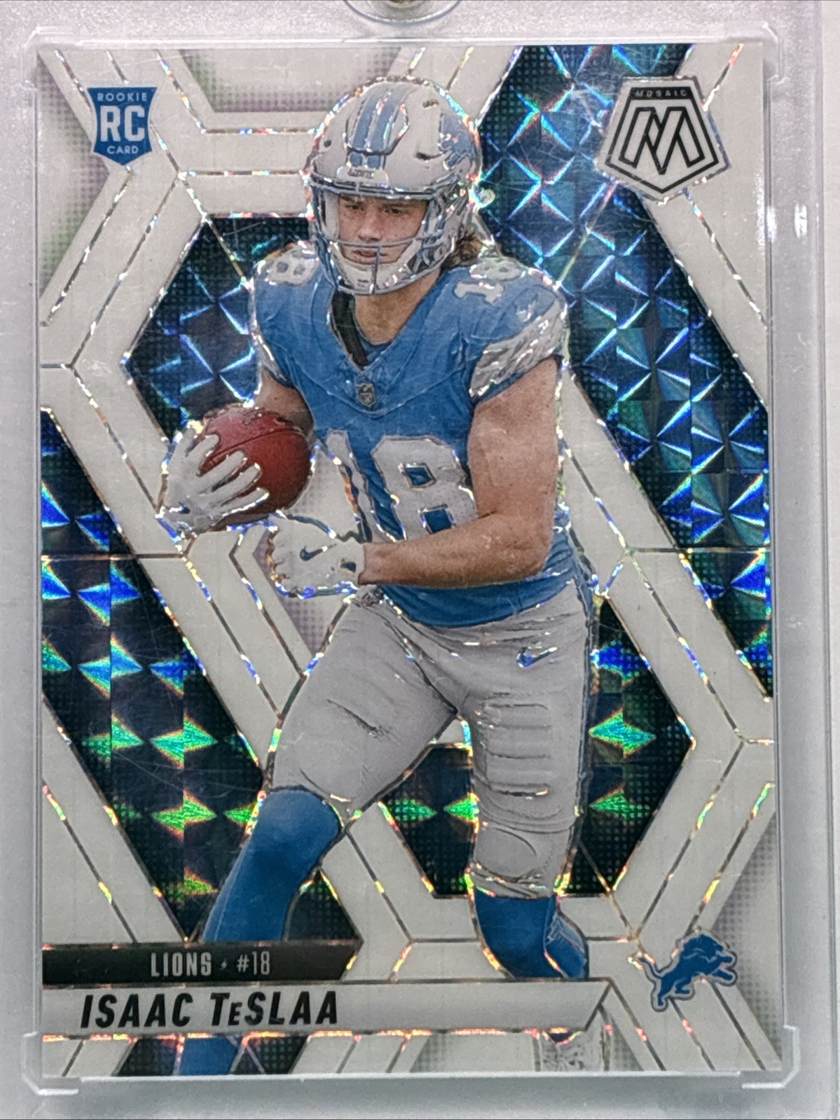 2025 Panini Mosaic - Isaac TeSlaa #319 White Mosaic /25 - Jersey # Match (RC)