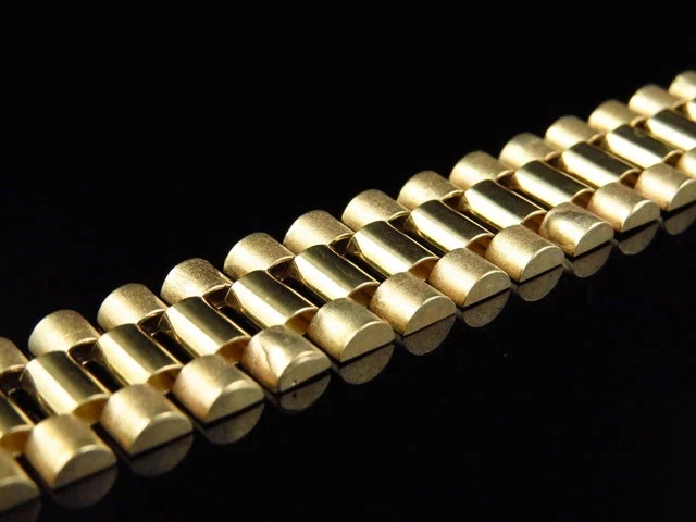 Brazalete de hombre estilo presidencial de 14 quilates chapado en oro amarillo de 14 mm 8" Foto 2 de 4
