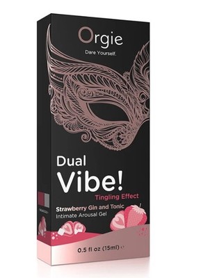 Orgie Dual Vibe Strawberry Gin & Tonic Kissable Arousal Gel 15ml Tingling Formul
