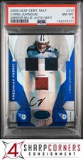 2008 LEAF CERTIFIED MATERIALS MIRROR BLUE AUTO CHRIS JOHNSON RC /100 POP 1 PSA 8