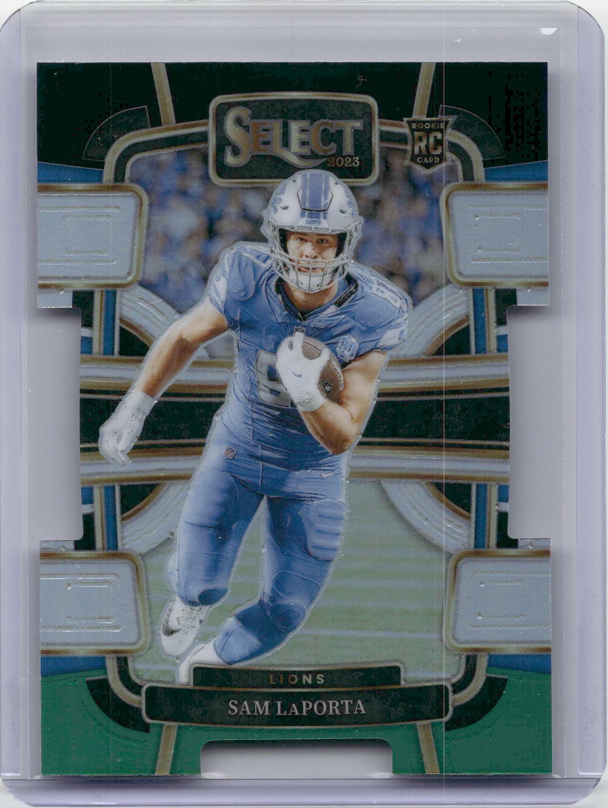 2023 Panini Select #35 Sam LaPorta Black and Green Prizms Die Cuts