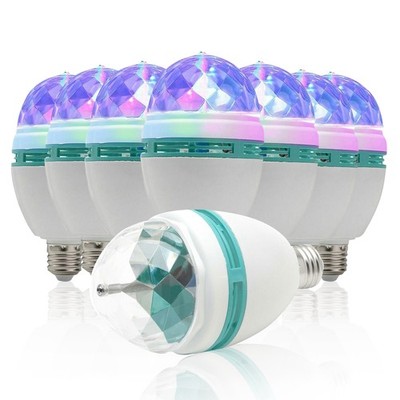 E27 RGB Crystal Rotating Bulb 2/3/10Pcs - LED Stage Light for Disco Party Lamp