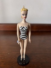 Vintage Hallmark Keepsake Barbie Debut 1959 Black Striped Swimsuit Ornament 1994
