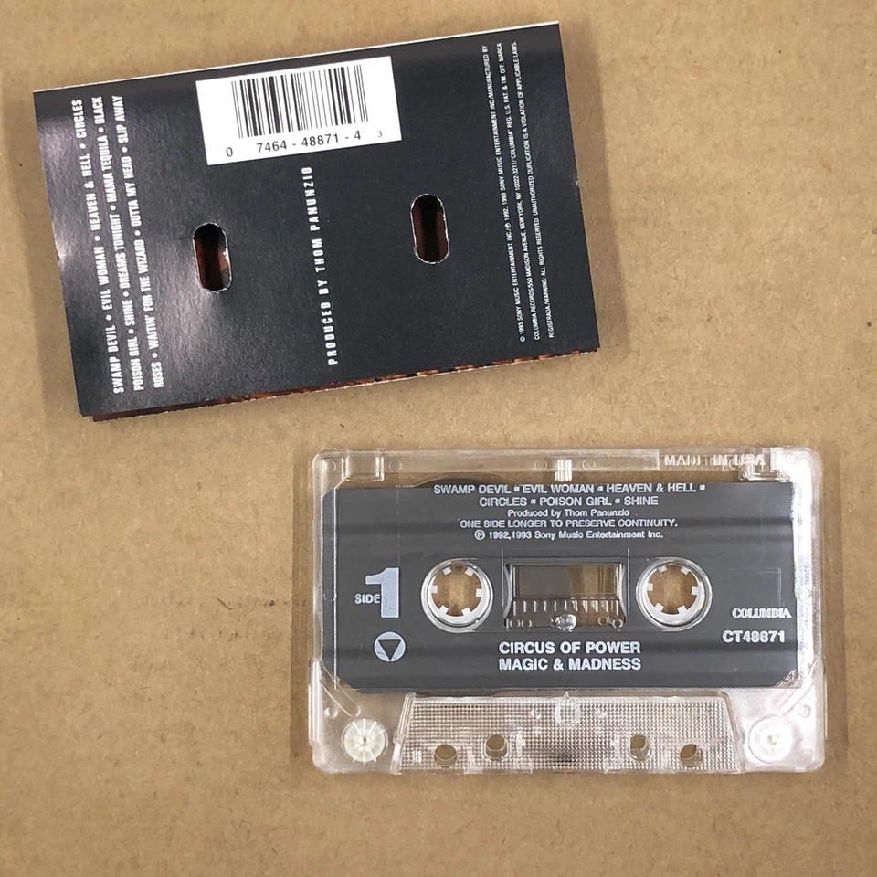 CIRCUS OF POWER Cassette Tape 90s MAGIC AND MADNESS CANTRELL ALICE IN CHAINS Foto 2 de 4