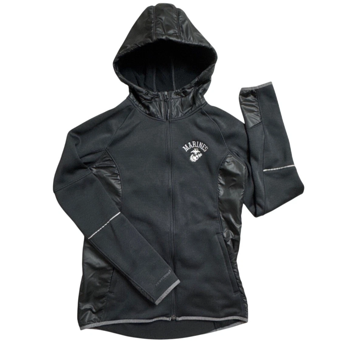 Under Armour Storm Jacket Womens Small Marines Black Hooded Cold Gear Full Zip