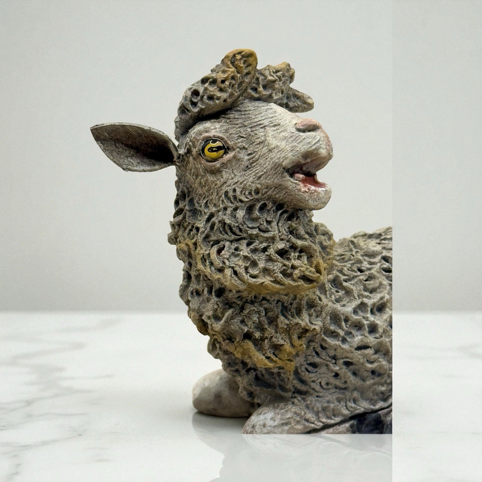 Neapolitan Nativity Animal Lamb Courtyard Nativity Art 6x9cm Design