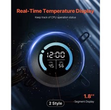 VEVOR 240mm Liquid CPU Cooler w LCD Display | Dual Fan AIO 3