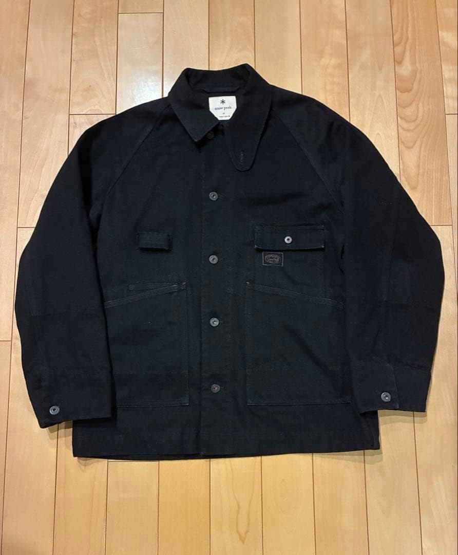 SNOW PEAK TAKIBI Denim Coverall Jacket Black Size M Outdoor Style 