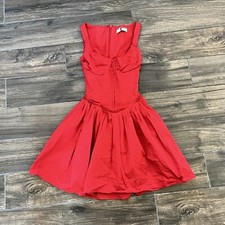HOUSE OF CB 'Cupid' Scarlet Pleated Mini Dress XS TALL