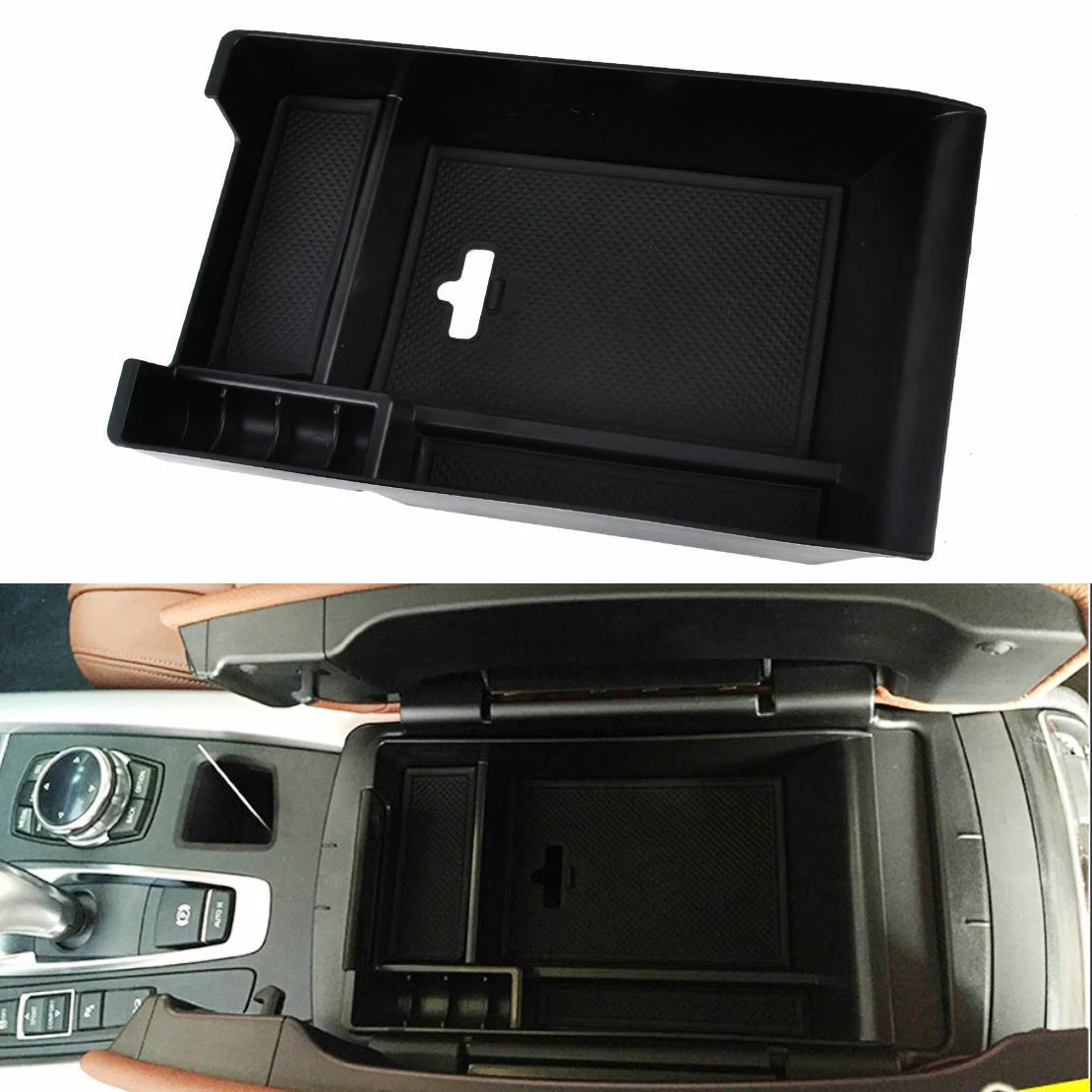 Armrest Center Console Box Organizer Tray Storage Pocket For BMW
