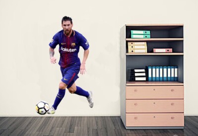 Lionel Messi Wandkunst Aufkleber in Vollfarbe, Aufkleber, Wandbild - in 3 x Größen