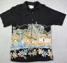 Koko Island Hawaiian Shirt Adult Medium Aloha Beach palms Made in USA Mens
