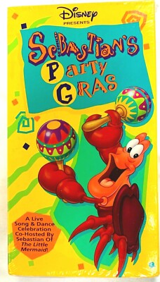 Sebastian's Party Gras (VHS, 1992) Walt Disney Home Video- Little Mermaid - NEW