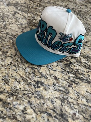 VINTAGE 90'S DREW PEARSON SNAPBACK HAT CHARLOTTE HORNETS TWILL