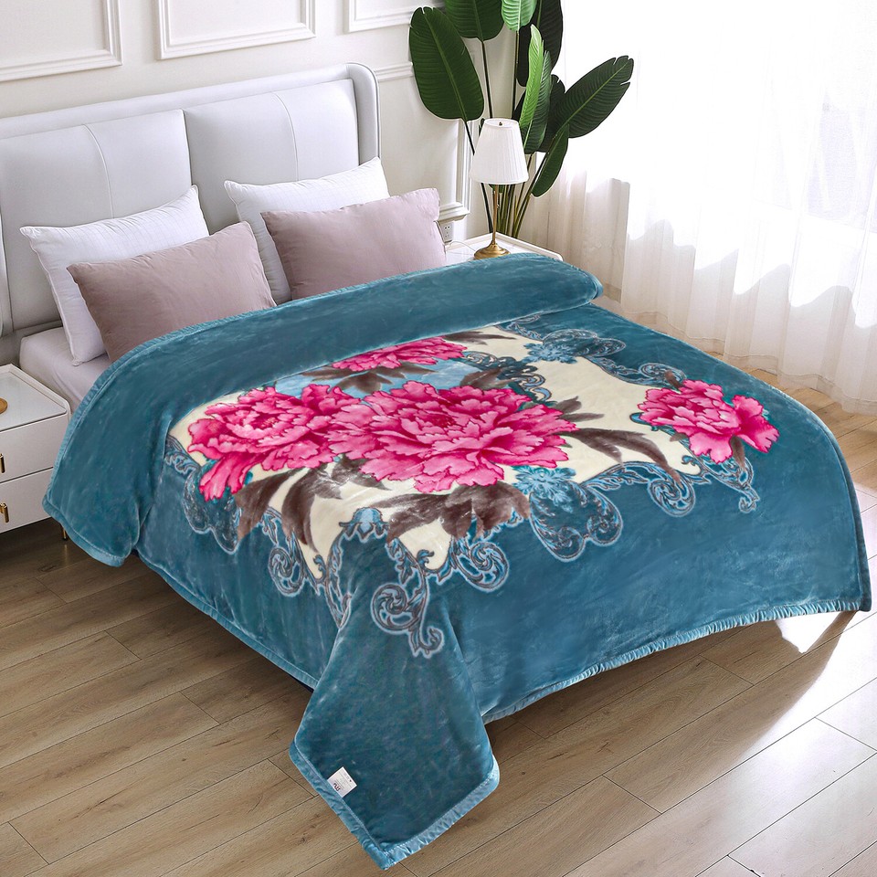 Microplush Fleece Blanket 2-Ply Korean Mink Thick Bed Blankets Winter ...