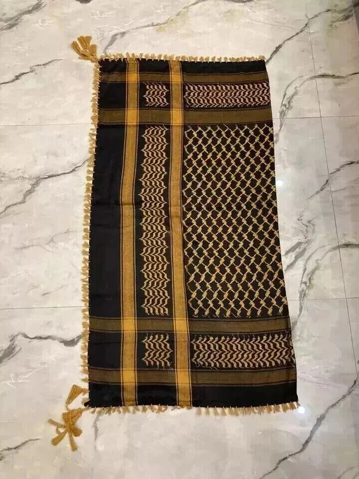 Cachecol árabe Shemagh islâmico todo original feito na Palestina Kufiya Arafat algodão - Imagem 3 de 4