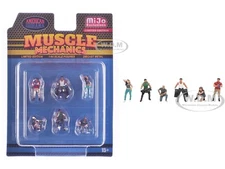 "MUSCLE MECHANICS" 6 PC DIECAST FIGURE SET FOR 1/64 BY AMERICAN DIORAMA 2417MJ