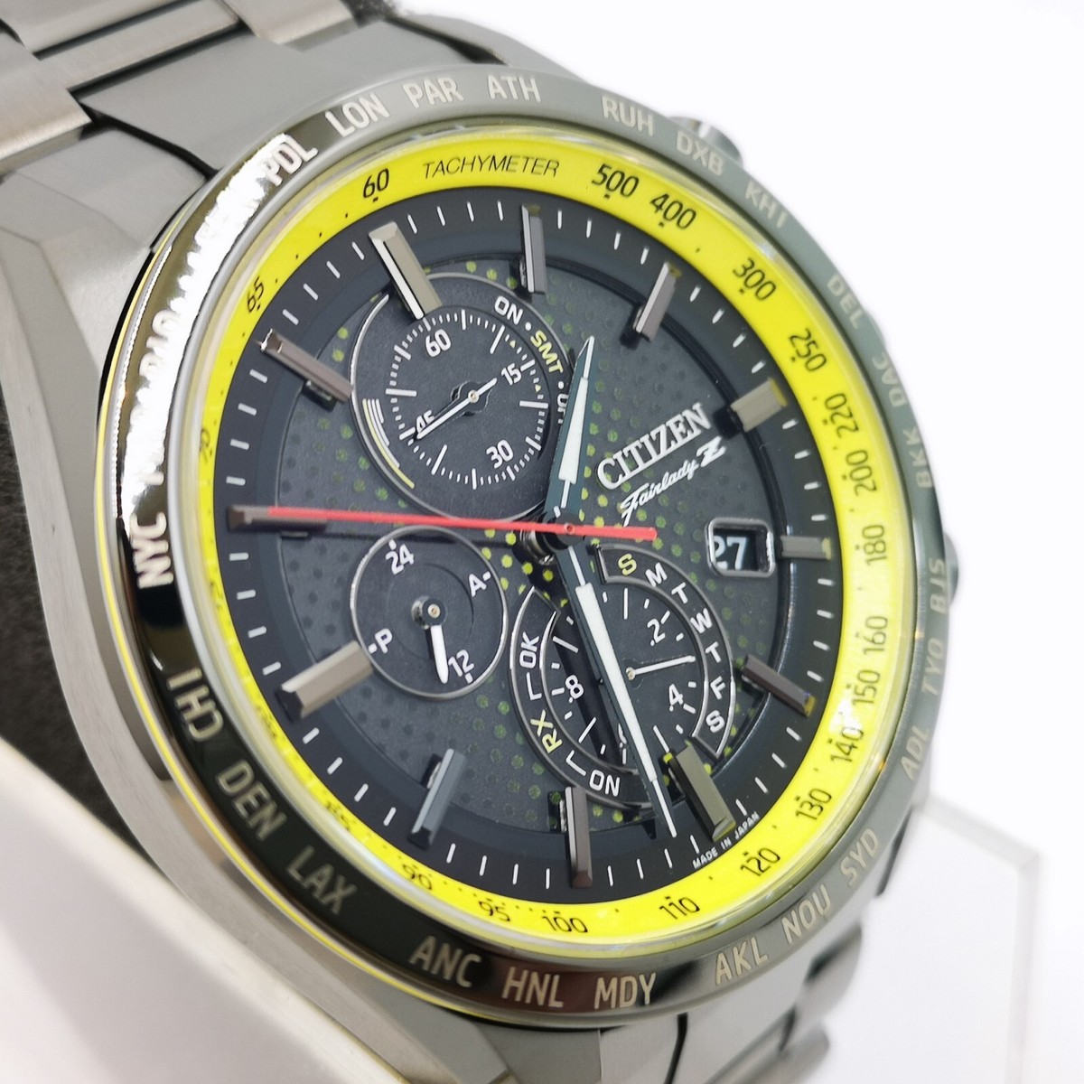 CITIZEN Attesa AT8185-89E NISSAN FAIRLADY Z Black Yellow Men's