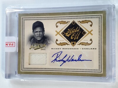Rickey Henderson  2011 Panini Prime Cuts Hats Off Auto Jersey Relic #'d 24/25  