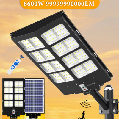 8600W Super Bright Aluminium Commercial Solar Street Lights Outdoor Dusk to Dawn