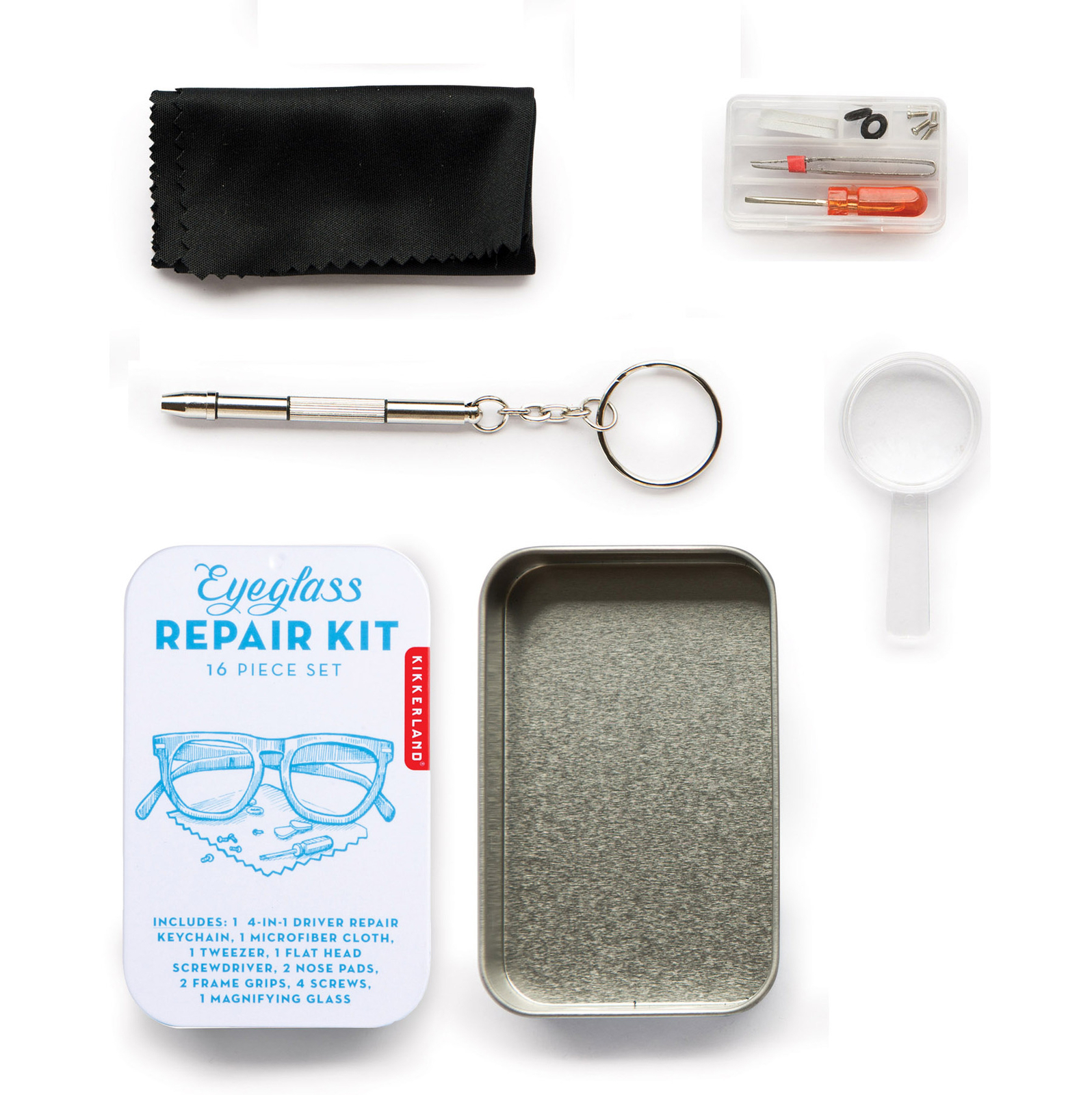 Kikkerland Eyeglass Repair Kit Portable Travel Pack For Glasses
