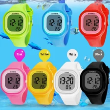 Kids Boys Girls Xmas Gift LED Sports Digital Electronic Wrist Watch Waterproof