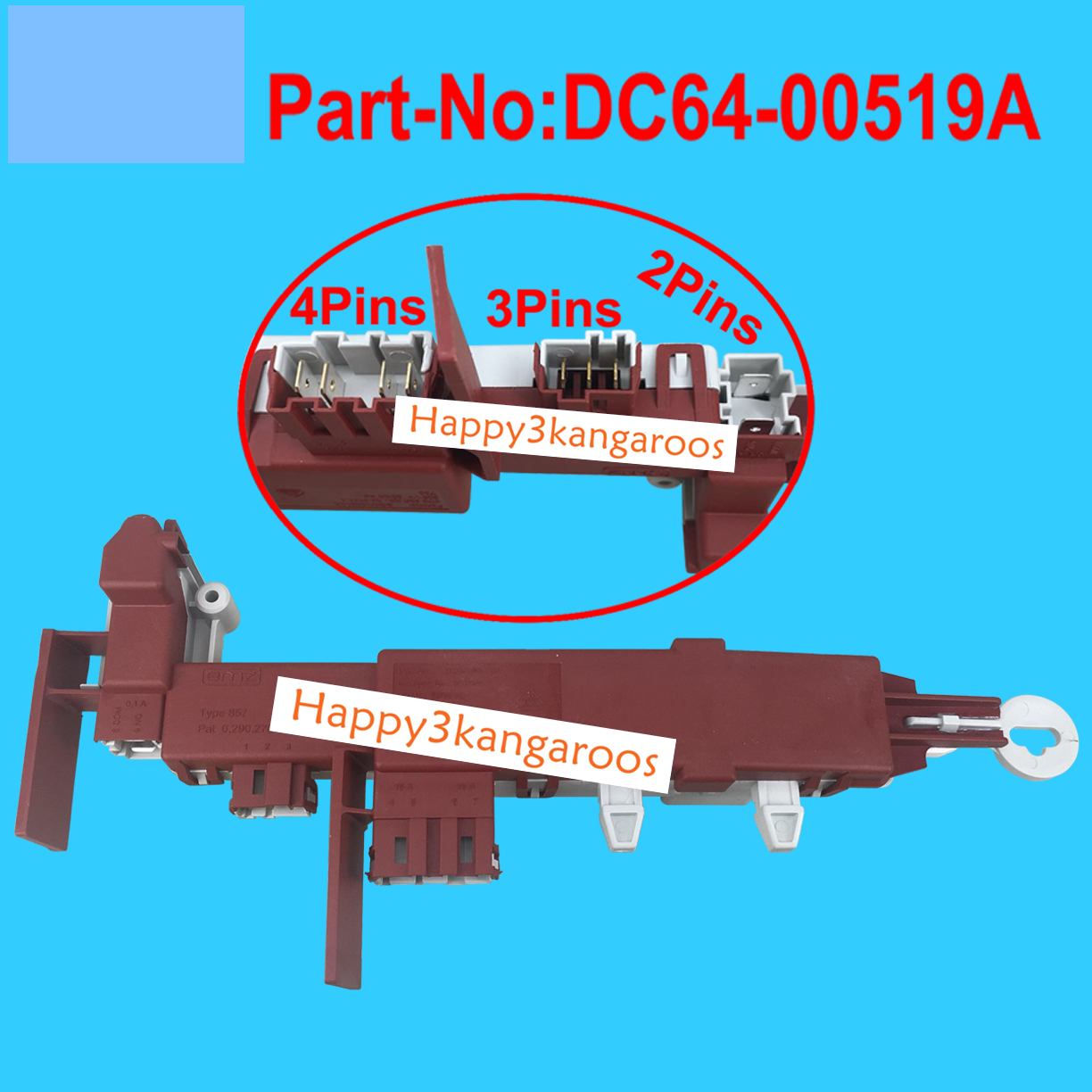 1PCS NEW SAMSUNG Washing Machine Door Lock Switch DC6400519A