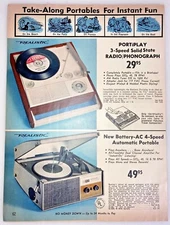 1968 Radio Shack Print Ad Portable Realistic Radio Phonograph Solid State