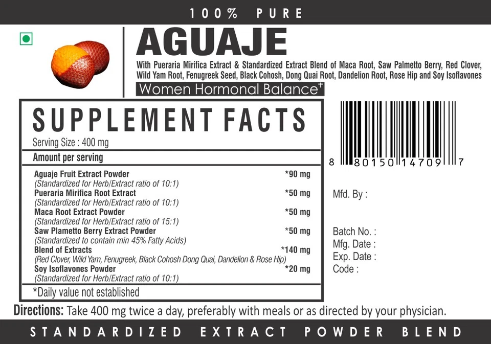 Extracto de Aguaje con Pueraria Maca Sierra Palmetto Trébol Rojo Ñame Salvaje Soja Isoflavón Foto 3 de 3