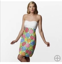 Lilly Pulitzer Strapless Dress Minnie Zinnie Floral Small